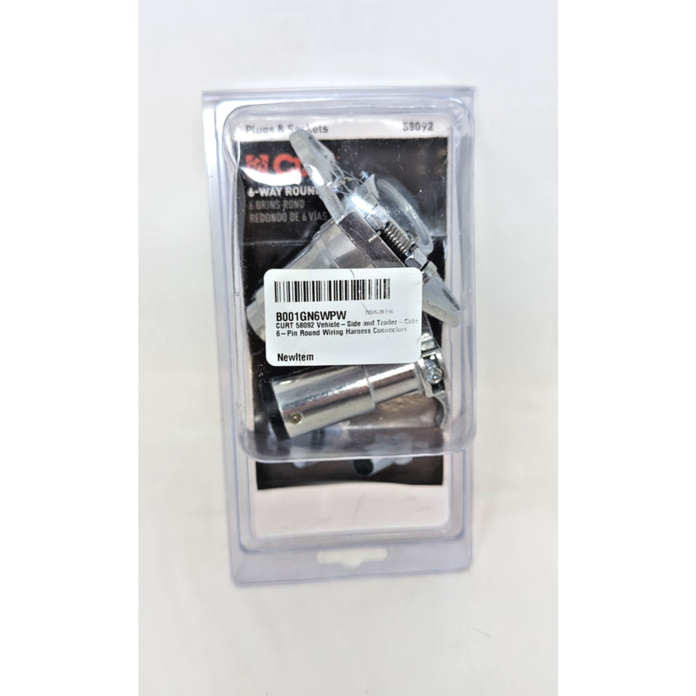 Brand New CURT 6-Way Round Connector Plug And Socket - 58092 fast shipping